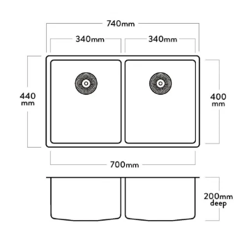 MERCER PRESSATO PR300 DOUBLE BOWL