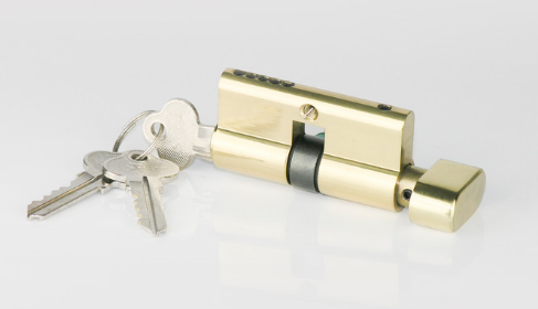Sylvan Euro Profile Single Cylinder & Thumb Turn 5 Pin 60mm - Polished Brass & Satin Nickel Finish