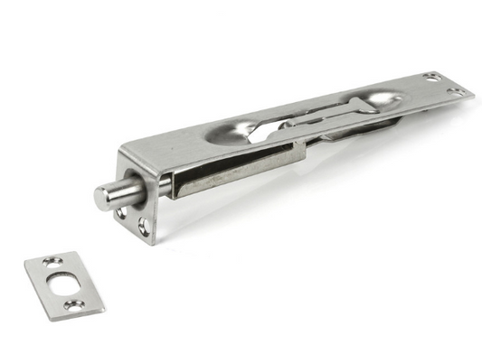 Sylvan 304 Grade SS Flush Bolt 6" Finishes : Polished Brass & Stainless Steel