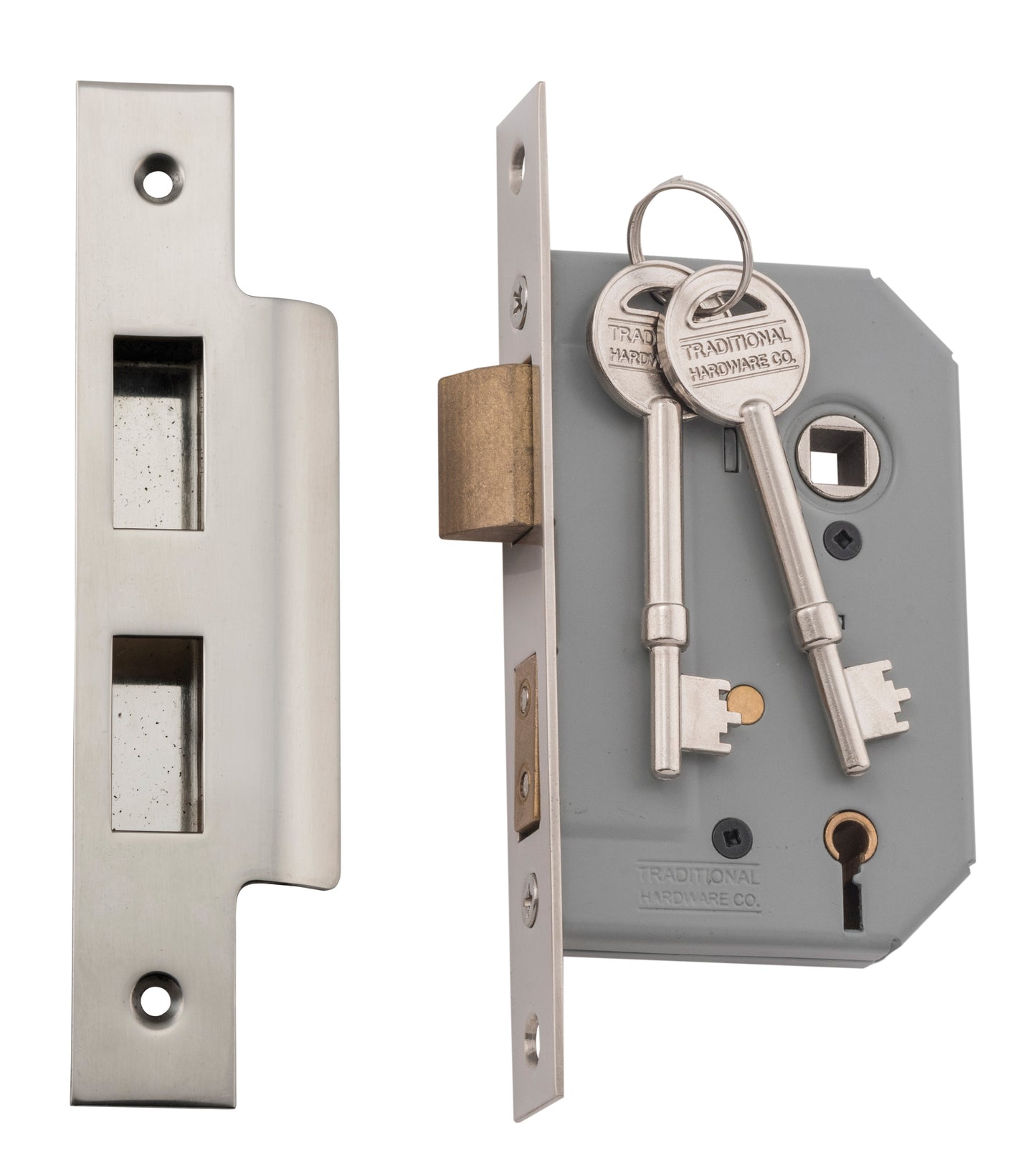 Mortice Lock 5 Lever Satin Nickel CTC57mm Backset 46mm