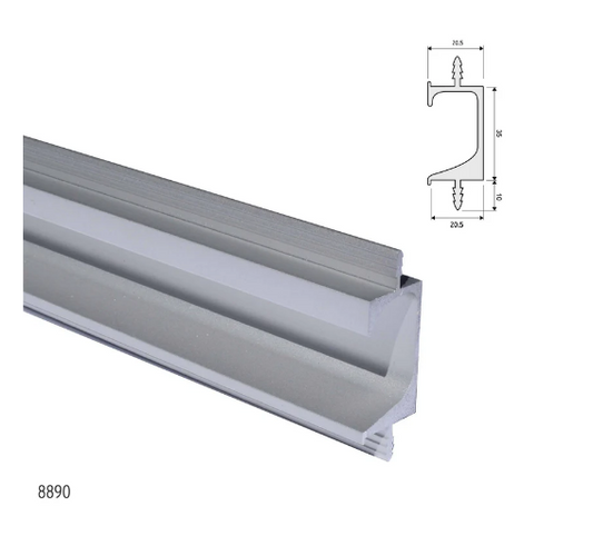 ELITE NOVARA G CENTRAL PROFILE LENGTH : 3MTR ,HEIGHT : 35mm ,WIDTH : 18mm - MATT CHROME