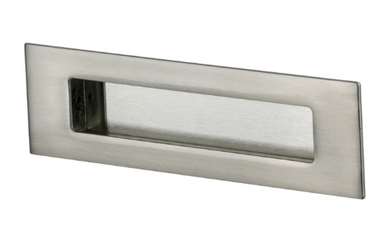Sylvan Square Flush Pull 224mm & 160mm B/C - Satin Nickel & Black Finish