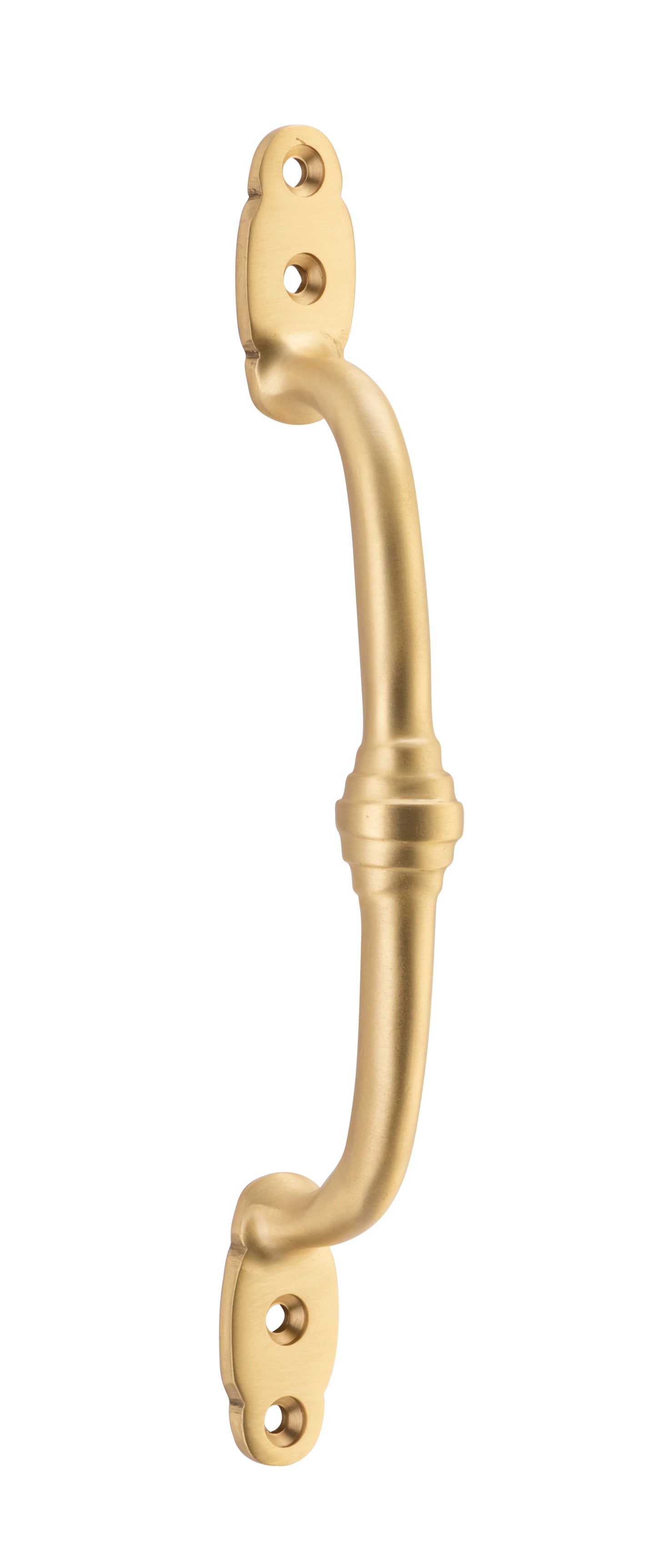 Pull Handle Offset Banded Satin Brass H180xP41mm