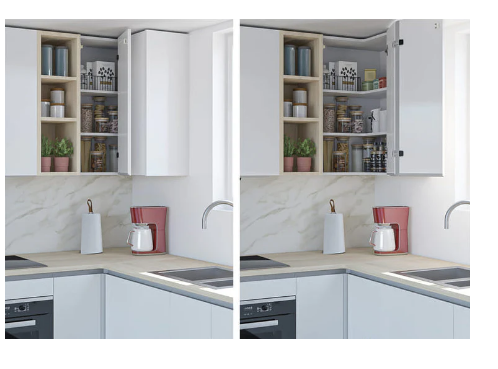 ELITE CLIP SYSTEM CORNER HINGE SET 747MM AVAILABLE IN 5 COLOURS :  MATT WHITE ,MATT SILVER ,MATT CHAMPAGNE ,ANTHRACITE ,MATT BLACK