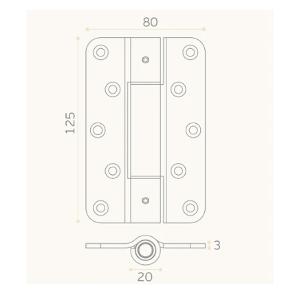 JNF IN.05.041.125 Heavy Duty Hinge With Polimeric Bushings  Finish : Stainless Steel