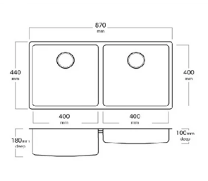 MERCER DC204R SINGLE BOWL & PREP BOWL ON TOP MOUNT RIGHT/LEFT