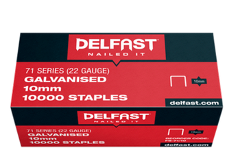 Delfast 22gauge Galvanised 71 Series Staples - Box 10000.