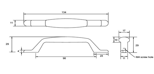 Kethy Avila Handle 96mm Handle Available In 5 Colours : Antique Brass Matt ,Copper Blush Matt ,Charcoal Matt ,Black Powder Coat Matt#8 ,Oxidised Tin Matt