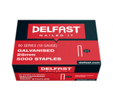 Delfast 18gauge Divergent Point Galvanised 90 Series Staples - Box 5000.