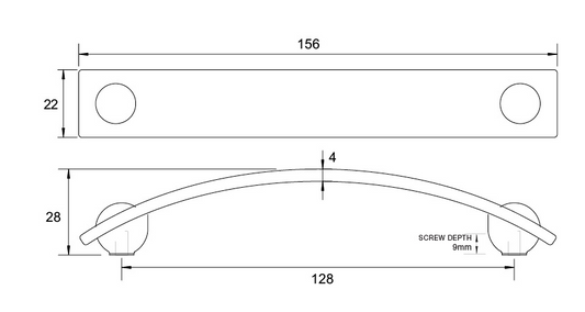 Kethy Hampton Flat Bow Handle 128mm Antique Brass Gloss & Oxidised Tin Gloss