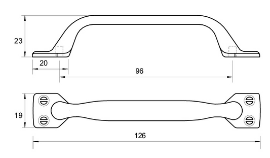 Kethy Highland Curved D Handle 96mm C to C Available In 4 Colours : Black Olive ,Industrial Black ,Black Paint Matt#5 ,Polished Chrome