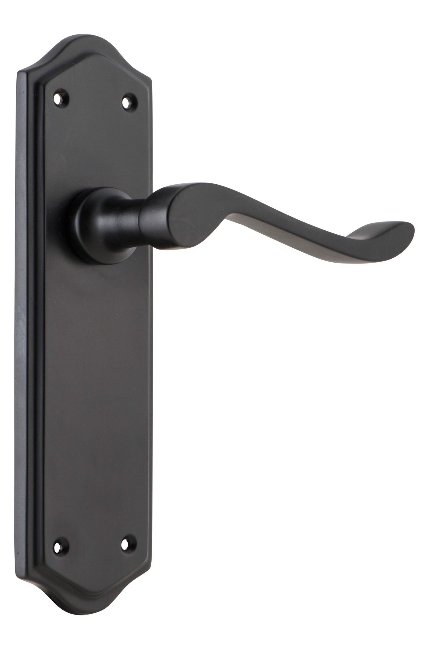 Door Lever Henley Latch Pair Matt Black H180xW50xP58mm