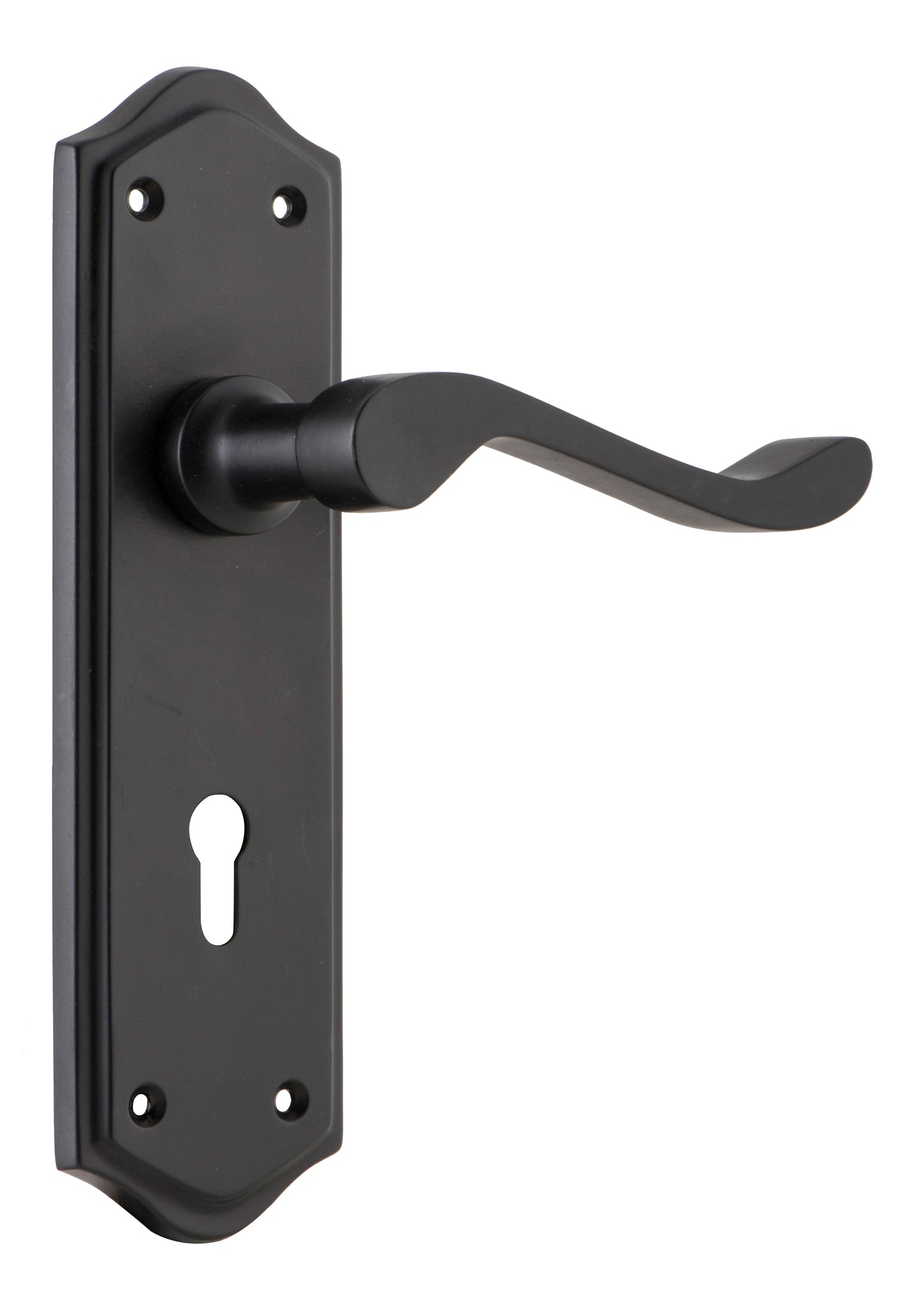 Door Lever Henley Lock Pair Matt Black H180xW50xP58mm