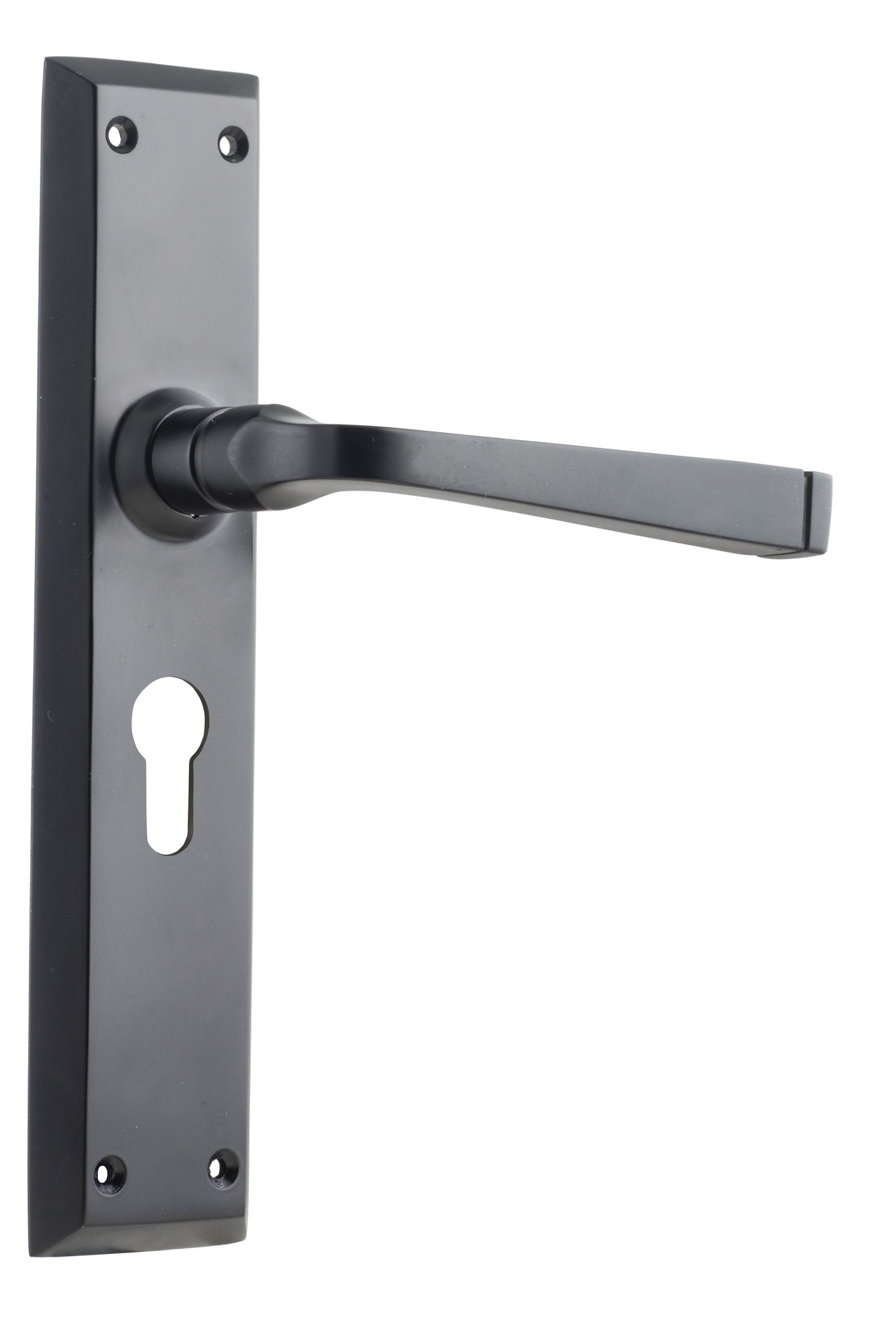 Door Lever Menton Euro Pair Matt Black H225xW50xP75mm