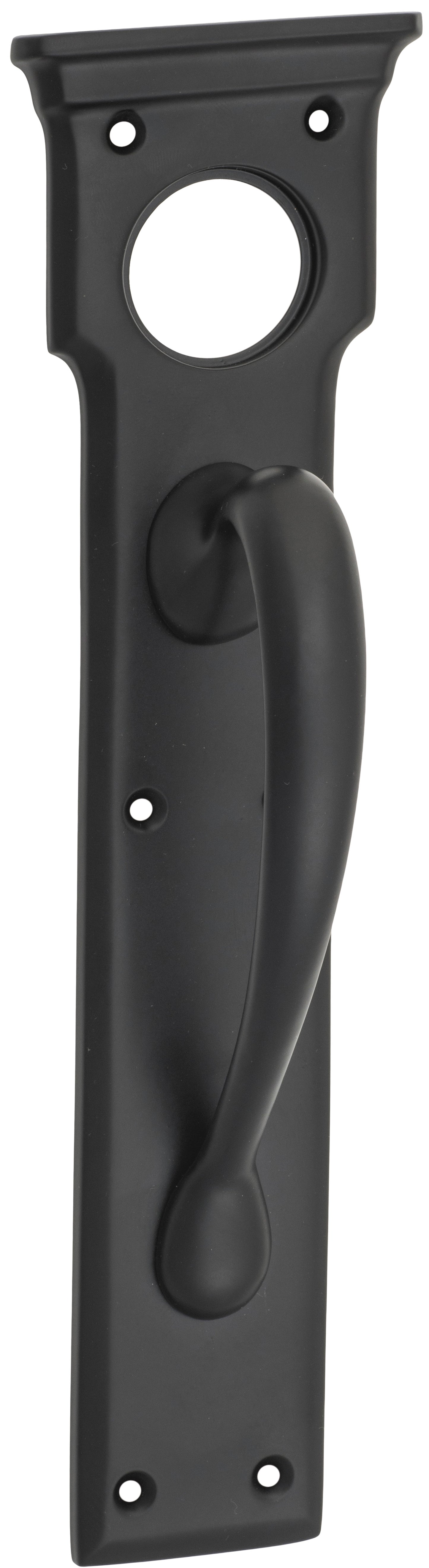 Pull Handle Cylinder Hole Matt Black H255xW70xP57mm