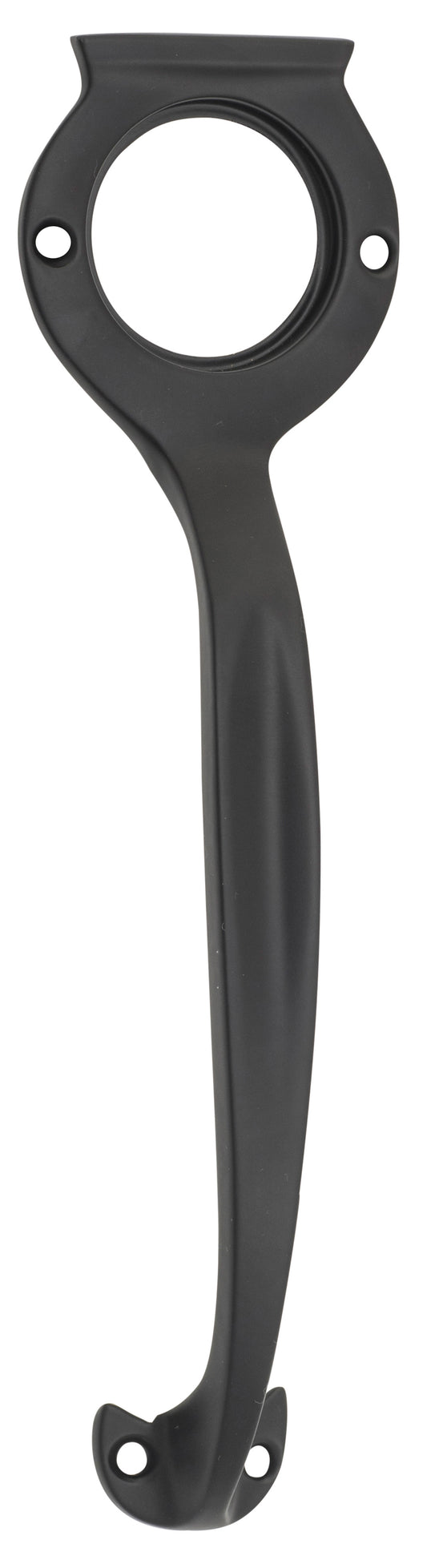 Pull Handle Cylinder Hole Matt Black H185xW50xP28mm
