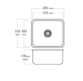 MERCER EC105 PASSATO SINGLE BOWL TOP MOUNT WITH & WITHOUT OVERFLOW 304 & 316