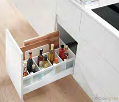 BLUM AMBIA-LINE Bottle Set for Narrow Width 100-200 Steel Frame ZC7B0100S Available in Silk White,Orion Grey and Terra Black