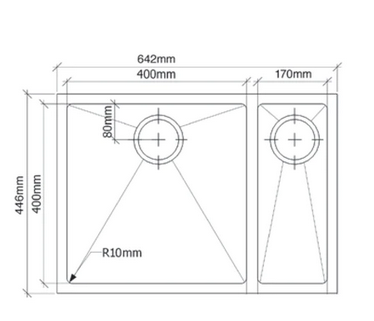 San Sink Stainless Steel AN4015-4040 Right Lisbon Delta Range 1.0mm