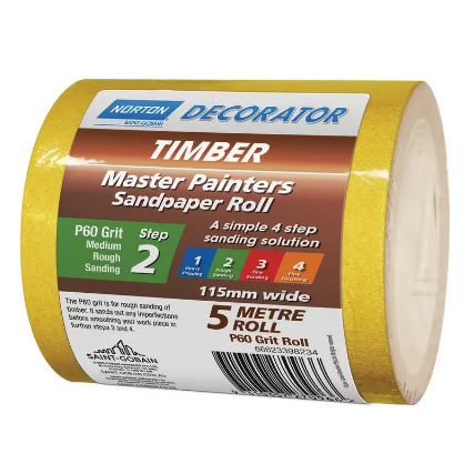 Norton Master Painters Sand Paper Rolls (Timber) 115mm x 1metre A123