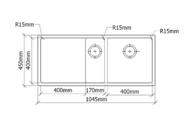 San Sink Stainless Steel 200-10 Left Paris Titan premium Range 1.2mm