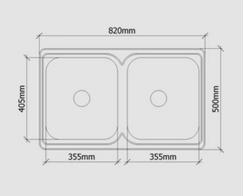 San Sink Stainless Steel E-200S Atlas Eco Range .9mm Double Bowl