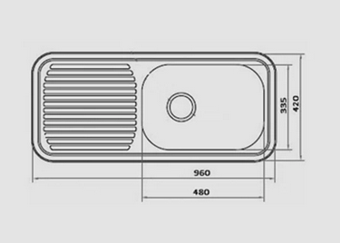 San Sink Stainless Steel S-100D Atlas Eco Range .9mm Single Bowl