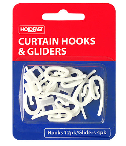 SOUDAL HOLDFAST CURTAIN HOOKS 12PK & GLIDES 4PK BLISTERED PRICED PER UNIT MINIMUM ORDER QUANTITY 12 UNITS