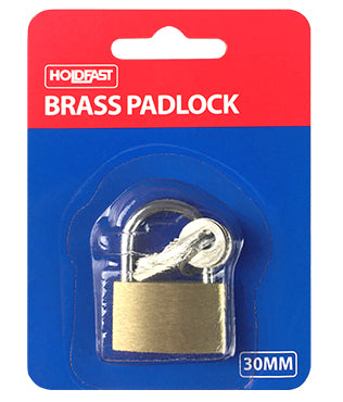 SOUDAL HOLDFAST PADLOCK BRASS 30MM BLISTERED PRICED PER UNIT MINIMUM ORDER QUANTITY 12 UNITS