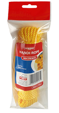 SOUDAL HOLDFAST HANDI ROPE 4MMX12M YELLOW HANGSELL PRICED PER ROPE MINIMUM ORDER QUANTITY 12 ROPE