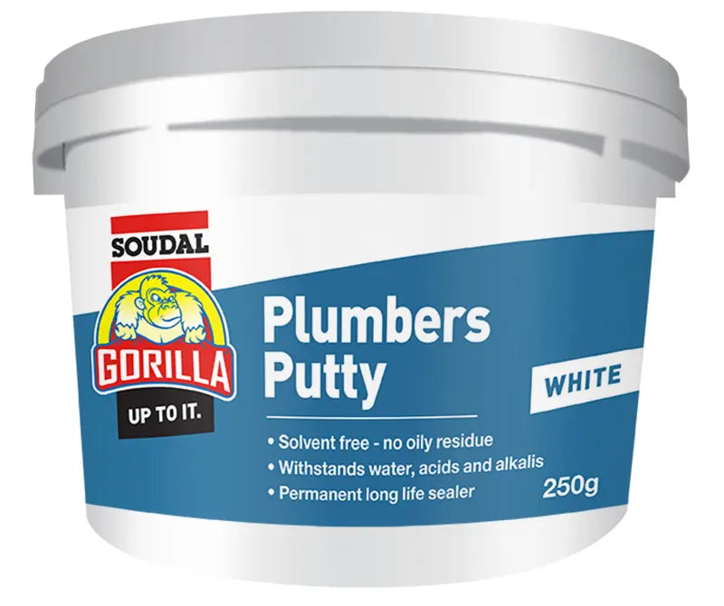 SOUDAL GORILLA PLUMBERS PUTTY 150GR & 250GR OFF WHITE PRICED PER UNIT MINIMUM ORDER 12 UNITS