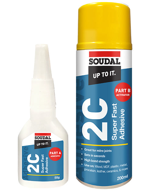 SOUDAL 2C SUPER FAST ADHESIVE 50GM/200ML -  PRICED PER UNIT - MINIMUM ORDER QUANTITY 6 UNITS