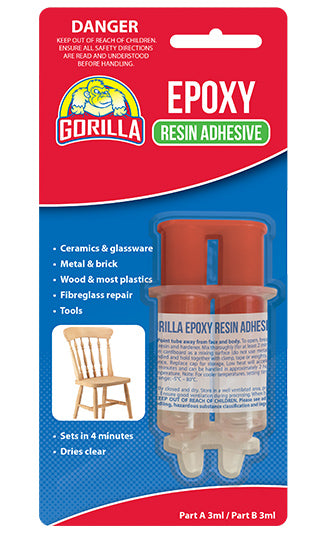 SOUDAL GORILLA EPOXY 4 MINUTE CURE 6ML SYRINGE -  PRICED PER UNIT - MINIMUM ORDER QUANTITY 12+ UNITS
