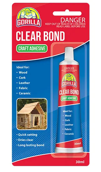 SOUDAL GORILLA CLEARBOND CRAFT ADHESIVE 30ML BLISTERED -  PRICED PER UNIT - MINIMUM ORDER QUANTITY 12+ UNITS