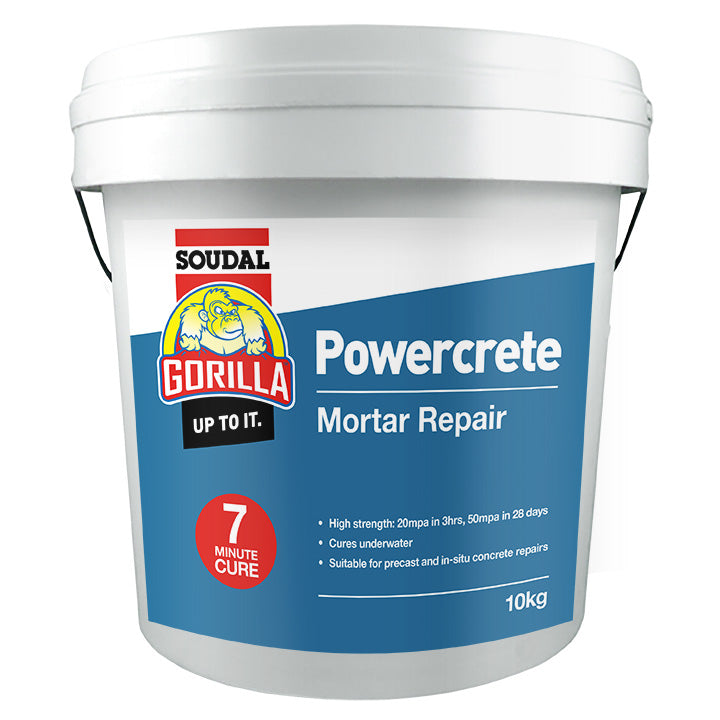 SOUDAL GORILLA POWERCRETE 7MIN CURE MORTAR REPAIR 10KG  PRICED PER UNIT