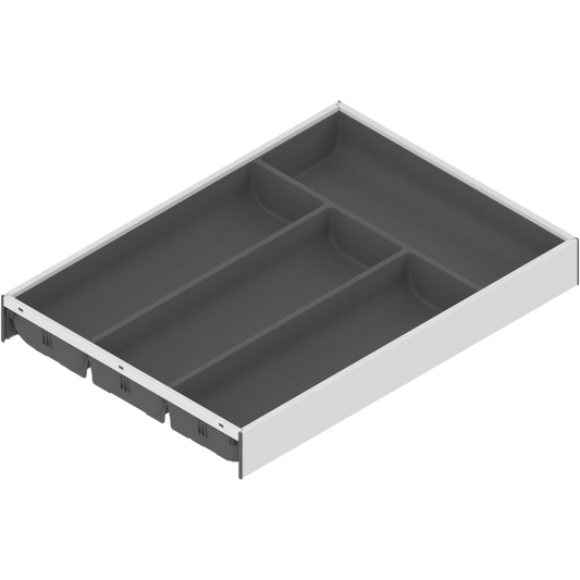BLUM AMBIA-LINE CUTLERY INSERT Width 300mm Length 450,500,550mm( length 3 option) x Height M 106mm Steel & Soft Touch For NL