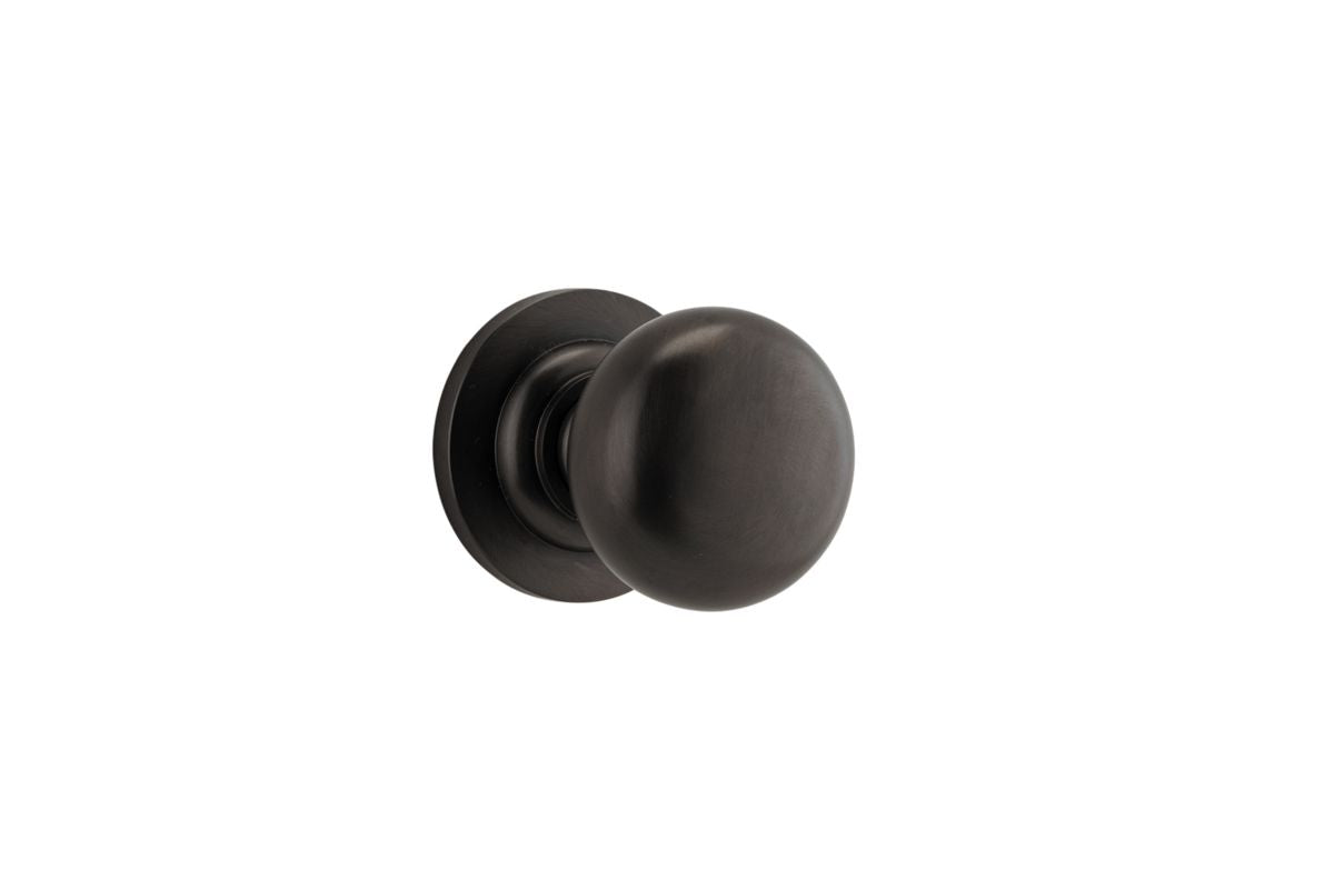 Iver Cambridge Door Knob Rose Round Concealed Fix Pair Passage Kit, Privacy Kit , Entrance Kit with High Security Lock -Signature Brass
