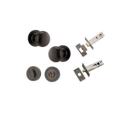 Iver Cambridge Door Knob Rose Round Concealed Fix Pair Passage Kit, Privacy Kit , Entrance Kit with High Security Lock -Signature Brass