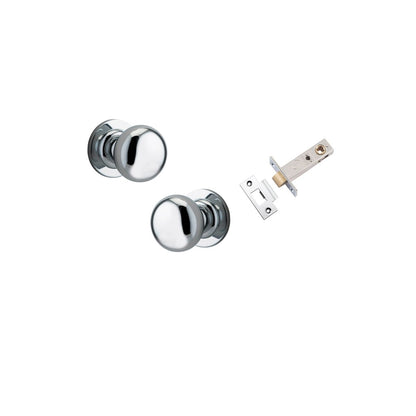 Iver Cambridge Door Knob Rose Round Concealed Fix Pair Passage Kit, Privacy Kit , Entrance Kit with High Security Lock -Polished Chrome