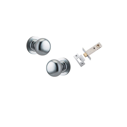 Iver Cambridge Door Knob Rose Round Concealed Fix Pair Passage Kit, Privacy Kit , Entrance Kit with High Security Lock -Brushed Chrome