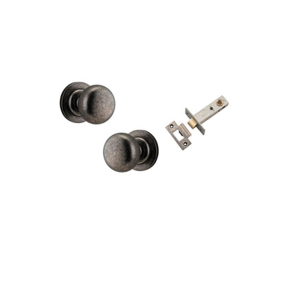 Iver Cambridge Door Knob Rose Round Concealed Fix Pair Passage Kit, Privacy Kit , Entrance Kit with High Security Lock -Distressed Nickel