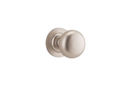 Iver Cambridge Door Knob Rose Round Concealed Fix Pair Passage Kit, Privacy Kit , Entrance Kit with High Security Lock - Satin Nickel