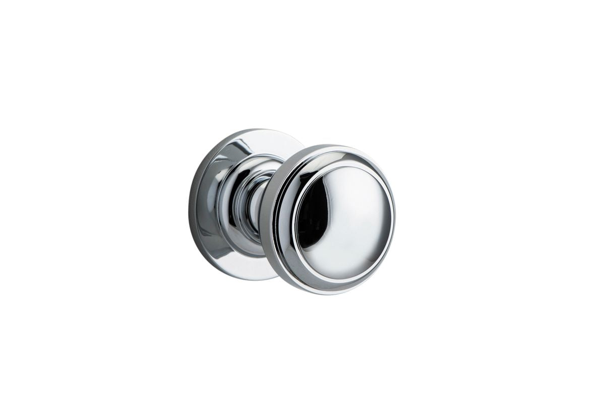 Iver Paddington  Door Knob Round Rose Concealed Fix Pair, Passage Kit, Privacy Kit , Entrance Kit with High Security Lock - Polished Chrome