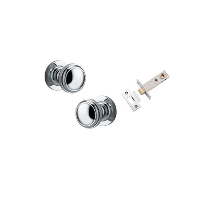 Iver Paddington  Door Knob Round Rose Concealed Fix Pair, Passage Kit, Privacy Kit , Entrance Kit with High Security Lock - Polished Chrome