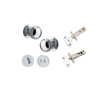 Iver Paddington  Door Knob Round Rose Concealed Fix Pair, Passage Kit, Privacy Kit , Entrance Kit with High Security Lock - Polished Chrome