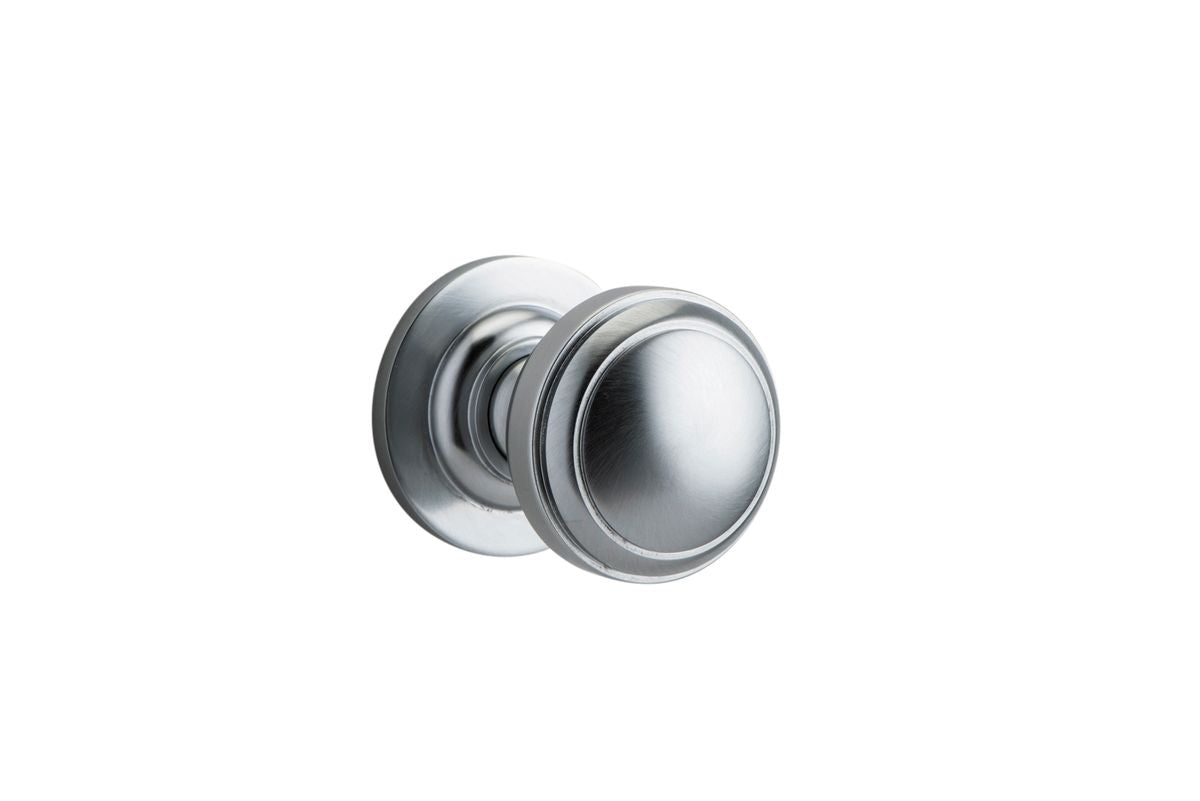 Iver Paddington  Door Knob Round Rose Concealed Fix Pair, Passage Kit, Privacy Kit , Entrance Kit with High Security Lock - Brushed Chrome