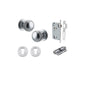 Iver Paddington  Door Knob Round Rose Concealed Fix Pair, Passage Kit, Privacy Kit , Entrance Kit with High Security Lock - Brushed Chrome