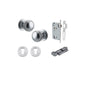 Iver Paddington  Door Knob Round Rose Concealed Fix Pair, Passage Kit, Privacy Kit , Entrance Kit with High Security Lock - Brushed Chrome