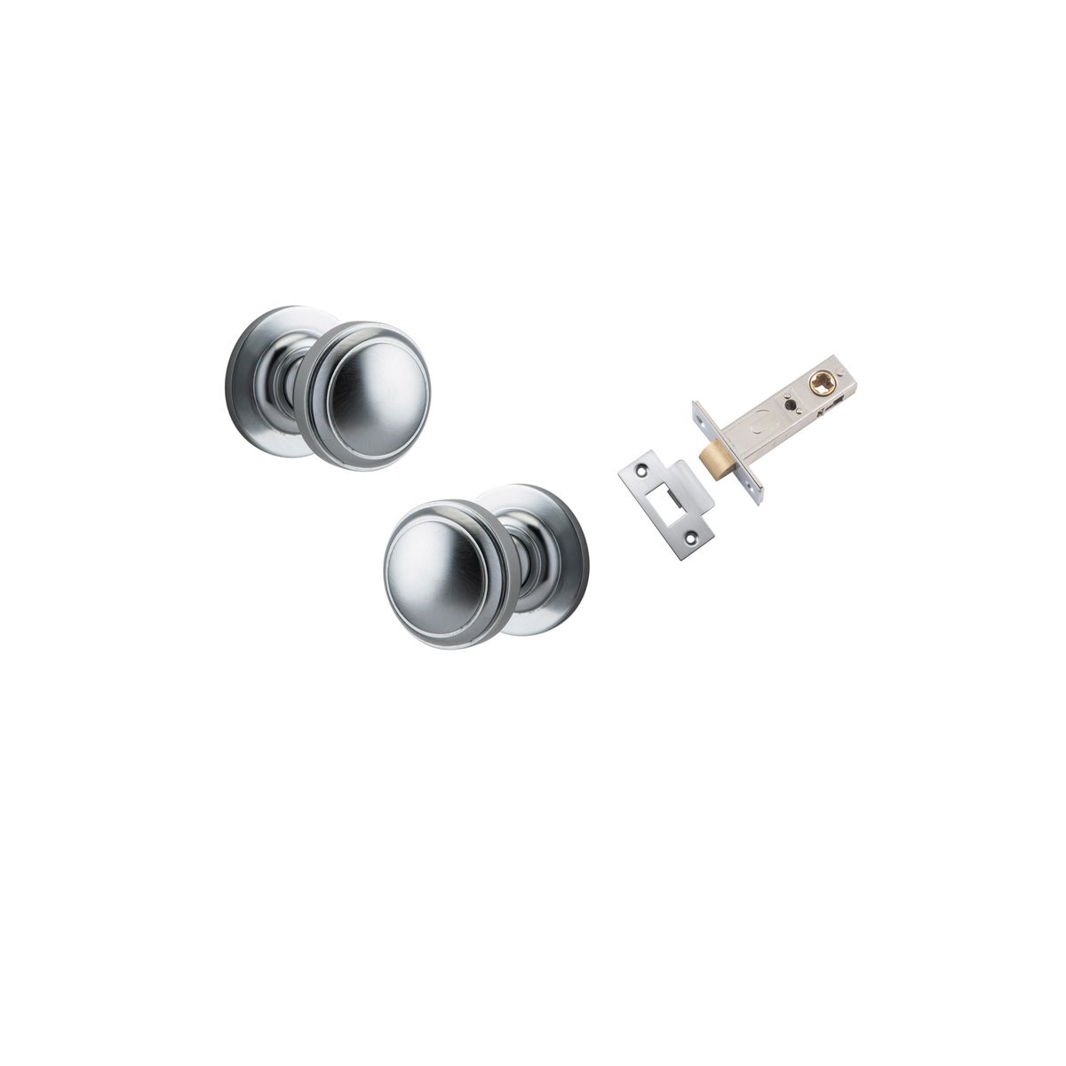 Iver Paddington  Door Knob Round Rose Concealed Fix Pair, Passage Kit, Privacy Kit , Entrance Kit with High Security Lock - Brushed Chrome
