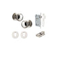 Iver Paddington  Door Knob Round Rose Concealed Fix Pair, Passage Kit, Privacy Kit , Entrance Kit with High Security Lock - Polished Nickel